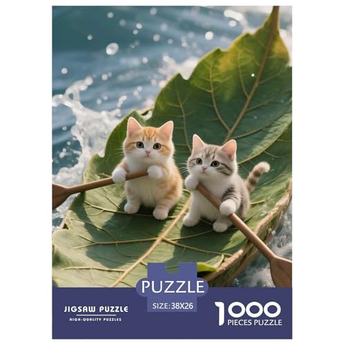 Cat, Puzzle in 1000 Teilen, Anspruchsvolle Freizeitbeschäftigung Mit Künstlerischem Anspruch, Ideal Zum Aufhängen, Ab 8 Jahren, 38x26cm/1000pcs von QEVAWPAE
