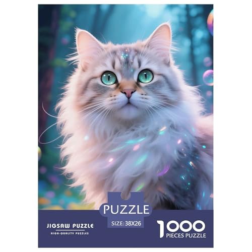 Cat, Puzzle in 1000 Teilen, Anspruchsvolle Freizeitbeschäftigung Mit Künstlerischem Anspruch, Ideal Zum Aufhängen, Ab 8 Jahren, 38x26cm/1000pcs von QEVAWPAE