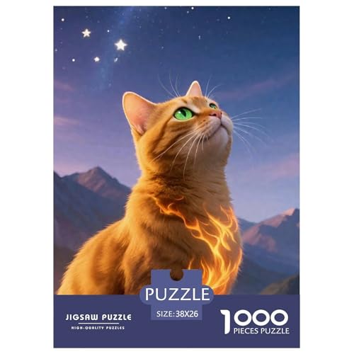 Cat, Puzzle in 1000 Teilen, Entspannendes Und Geselliges Erlebnis, Perfekt Zum Verschenken, Ab 14 Jahren, 38x26cm/1000pcs von QEVAWPAE