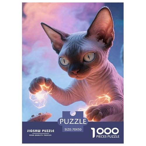 Cat, Puzzle in 1000 Teilen, Entspannendes Und Geselliges Erlebnis, Perfekt Zum Verschenken, Ab 14 Jahren, 70x50cm/1000pcs von QEVAWPAE