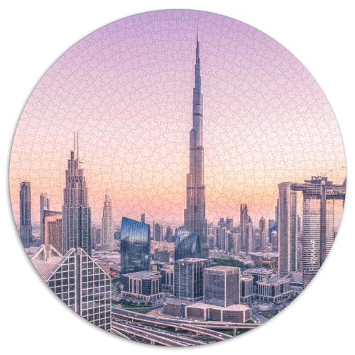City, 1000 Stück Rundes Puzzle, Herausforderung Und Entspannung Dekoration, Empfohlen Ab 8 Jahren, 1000pcs (67.5x67.5cm) von QEVAWPAE