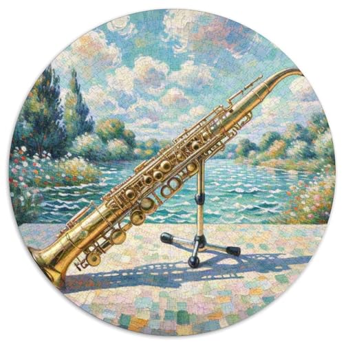 ClarinetteDekoratives 1000-teiliges Rundpuzzle Mit, Perfekt Zum Einrahmen Nach Fertigstellung 1000pcs (67.5x67.5cm) von QEVAWPAE