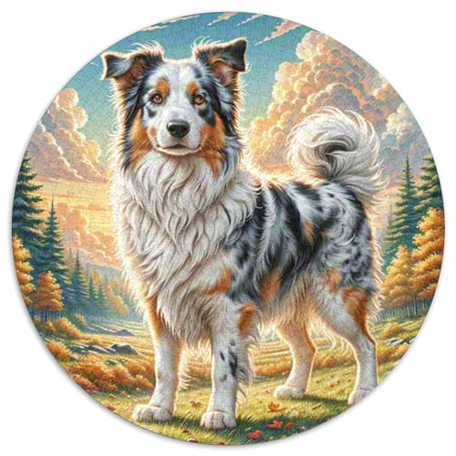 Collie frontièrePuzzle MitLilie des Tals, 1000 Runde Teile, Eine Meditative Herausforderung Für Erwachsene 1000pcs (67.5x67.5cm) von QEVAWPAE