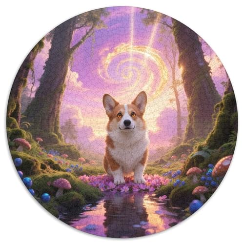 CorgiHochwertiges Puzzle MitHaustierhund, 1000 Runde Teile Für Kreative Köpfe 1000pcs (67.5x67.5cm) von QEVAWPAE