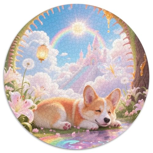 CorgiSchönes Rundpuzzle MitHaustierhund, 1000 Teile Für Kreative Familiennachmittage 1000pcs (67.5x67.5cm) von QEVAWPAE