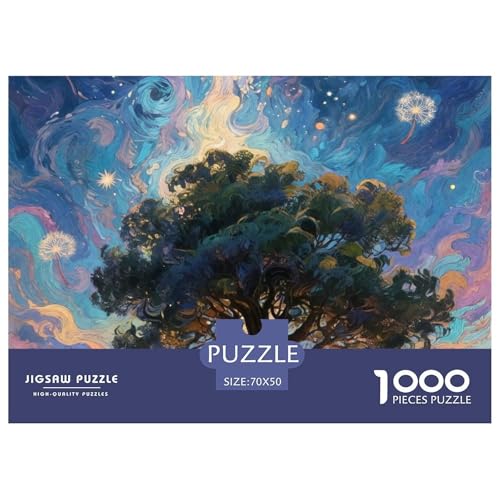 Dandelion Starry Sky, Puzzle in 1000 Teilen, Anspruchsvolles Und Inspirierendes Motiv, Perfekt Zum Einrahmen, Ab 8 Jahren, 70x50cm/1000pcs von QEVAWPAE