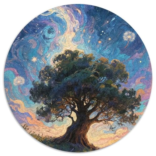 Dandelion Starry Sky, Rundes Puzzle Mit 1000 Teilen, Kreatives Und Beruhigendes Erlebnis, Perfektes Wandbild Oder Geschenk, Geeignet Ab 12 Jahren, 1000pcs (67.5x67.5cm) von QEVAWPAE
