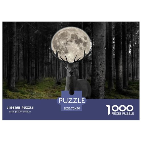 Deer, 1000-Teile-Puzzlespiel, Visuelles Vergnügen Und Geistige Herausforderung, Ideal Zum Einrahmen, Ab 8 Jahren, 70x50cm/1000pcs von QEVAWPAE