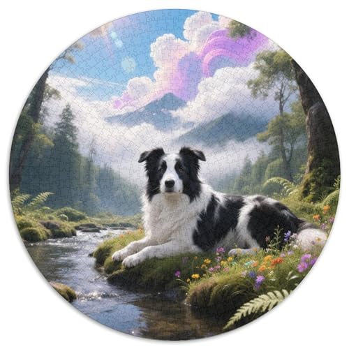 Der Border CollieAnspruchsvolles Rundpuzzle MitHaustierhund, 1000 Teile, Ideal Zur Förderung Der Konzentration 1000pcs (67.5x67.5cm) von QEVAWPAE