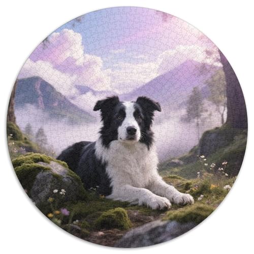 Der Border CollieRundpuzzle Mit 1000 Teilen UndHaustierhund, EIN Herausforderndes Erlebnis Für Ruhige Abende Im Wohnzimmer, Ideal Für Erwachsene 1000pcs (67.5x67.5cm) von QEVAWPAE