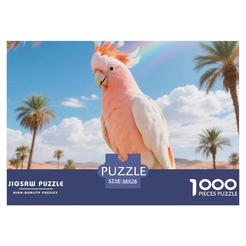Der Cockatoo von Major Mitchell1000 Stück Rundes Puzzle Einfach Für Anfänger Entspannendes Hobby Vogel Ideal Für Wochenendaktivitäten Lernspiel 38x26cm/1000pcs von QEVAWPAE