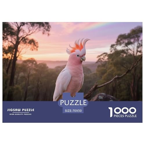 Der Cockatoo von Major Mitchell1000 Stück Rundes Puzzle Familienbindung Für Alle Altersgruppen Achtsame Aktivität Lernhilfe Vogel Gerahmte Wandgestaltung 70x50cm/1000pcs von QEVAWPAE