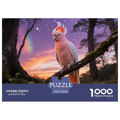 Der Cockatoo von Major Mitchell1000 Stück Rundes Puzzle Für Familien Logisches Denken Kreativitätsförderung Für Junge Menschen Vogel Familienzeit Wohnzimmerdekoration 70x50cm/1000pcs von QEVAWPAE