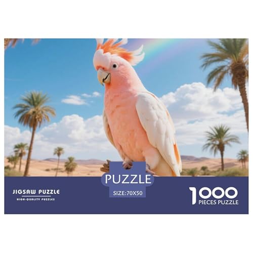Der Cockatoo von Major Mitchell1000 Stück Rundes Puzzle Unterhaltsames Logikspiel Für Paare Kreative Interaktion Vogel Dekorationsidee Date Night 70x50cm/1000pcs von QEVAWPAE