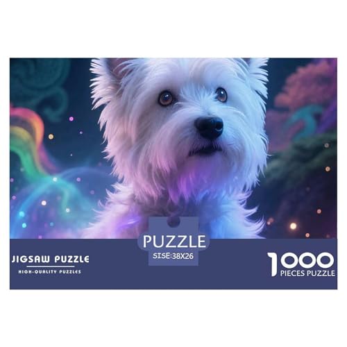 Dog, 1000-Teile-Puzzlespiel, Fesselndes Und Kreatives Erlebnis, Ideal Für Zuhause Oder Als Geschenk, Ab 10 Jahren, 38x26cm/1000pcs von QEVAWPAE