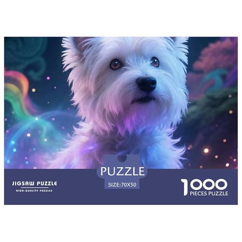 Dog, Puzzle Mit 1000 Teilen, Entspannend Und Zum Nachdenken Anregend, Ideal Für Besondere Geschenke, Ab 10 Jahren, 70x50cm/1000pcs von QEVAWPAE