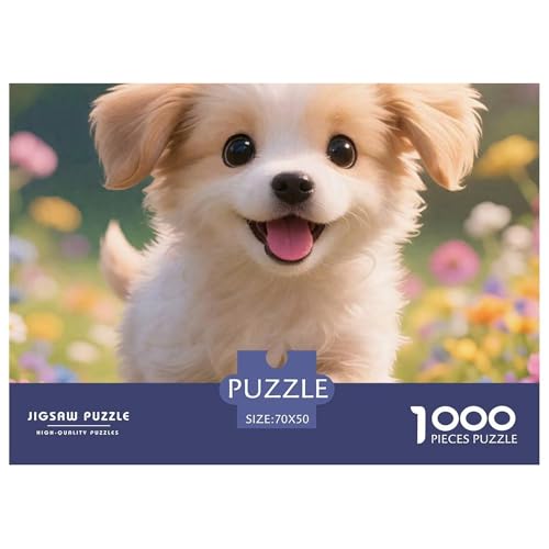 Dog, Puzzle Mit 1000 Teilen, Kreative Beschäftigung Für Entspannte Stunden, Perfekt Zum Einrahmen, Ab 12 Jahren, 70x50cm/1000pcs von QEVAWPAE