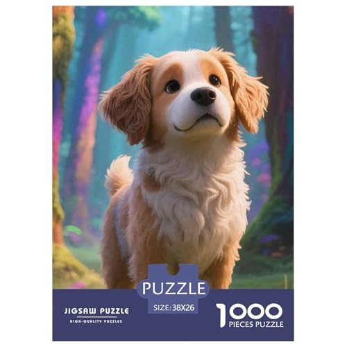 Dog, Puzzle Mit 1000 Teilen, Spannendes Und Lehrreiches Spiel, Perfekt Zum Verschenken Oder Ausstellen, Ab 10 Jahren, 38x26cm/1000pcs von QEVAWPAE