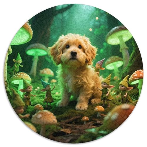Dog, Puzzle in Runder Form Mit 1000 Teilen, Entspannende Aktivität Und Spaß, Sammlung, Geeignet Ab 10 Jahren, 1000pcs (67.5x67.5cm) von QEVAWPAE
