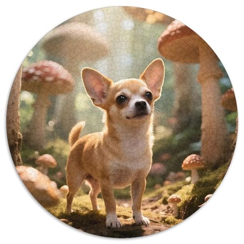 Dog, Rundes 1000-teilige Puzzle, Gemeinsames Spiel Für Die Familie, Fördert Geduld Und Konzentration, Geeignet Ab 10 Jahren, 1000pcs (67.5x67.5cm) von QEVAWPAE