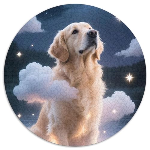 Dog, Rundes Puzzle 1000 Teile, Gemeinsames Spiel Zur Geduldsförderung, Sammlerstück, Geeignet Ab 14 Jahren, 1000pcs (67.5x67.5cm) von QEVAWPAE
