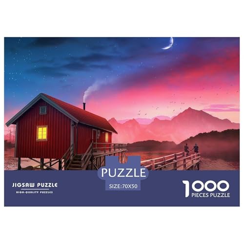 Dream Cabin, Puzzle in 1000 Teilen, Ruhige Und Immersive Aktivität, Ideal Für Sammler, Ab 14 Jahren, 70x50cm/1000pcs von QEVAWPAE