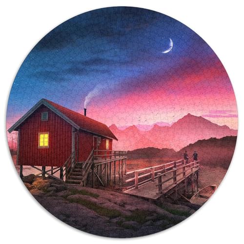 Dream Cabin, Puzzle in Runder Form Mit 1000 Teilen, Entspannende Aktivität Und Spaß, Sammlung, Geeignet Ab 10 Jahren, 1000pcs (67.5x67.5cm) von QEVAWPAE