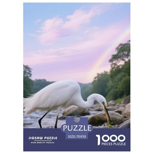 Egret1000 Stück Rundes Puzzle Beliebt Bei Jugendlichen Leicht Koordination Pädagogisches Spiel Vogel Geeignet Für Klassenzimmer Kinderzimmer 70x50cm/1000pcs von QEVAWPAE