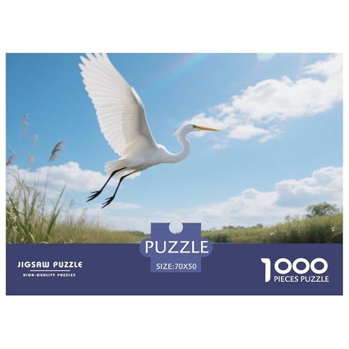 Egret1000 Stück Rundes Puzzle Geeignet Für Anfänger Ab 10 Jahren Hand-Auge-Koordination Pädagogische Herausforderung Vogel Wochenendaktivität Geschenk Für Jugendliche 70x50cm/1000pcs von QEVAWPAE