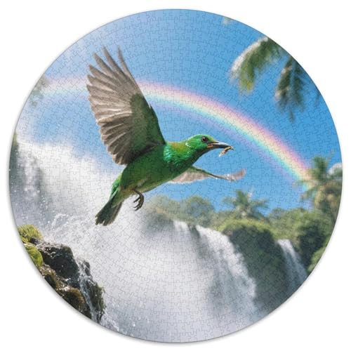 Emerald Vogel1000 Stück Rundes Puzzle Herausforderung Für Erwachsene Und Jugendliche GehirntrainingVogel Wohnzimmerdekoration Kunstfokus 1000pcs (67.5x67.5cm) von QEVAWPAE