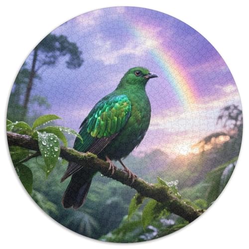 Emerald Vogel1000 Stück Rundes Puzzle Tiefe Herausforderung Für Puzzleexperten Strategie KonzentrationVogel Premium Geschenk Gerahmte Ausstellung 1000pcs (67.5x67.5cm) von QEVAWPAE