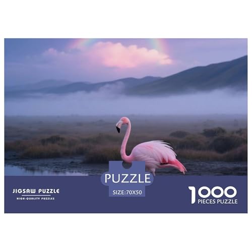Flamingo1000 Stück Rundes Puzzle Beliebt Bei Jugendlichen Leicht Koordination Pädagogisches Spiel Vogel Geeignet Für Klassenzimmer Kinderzimmer 70x50cm/1000pcs von QEVAWPAE