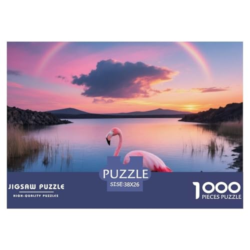 Flamingo1000 Stück Rundes Puzzle Mehrschichtige Details Für Designer Und Künstler Künstlerische Komplexität Vogel Atelier Dekor Oder Geschenk 38x26cm/1000pcs von QEVAWPAE