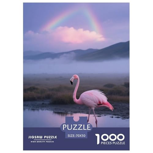 Flamingo1000 Stück Rundes Puzzle Mehrschichtige Details Für Designer Und Künstler Künstlerische Komplexität Vogel Atelier Dekor Oder Geschenk 70x50cm/1000pcs von QEVAWPAE