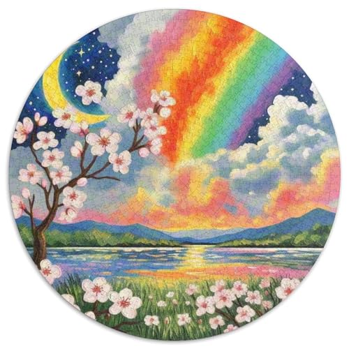 Fleur d'abricotRunde Puzzle-Herausforderung Mit 1000 Teilen Und, Für Familiennachmittage Und Gemeinsames Entspannen 1000pcs (67.5x67.5cm) von QEVAWPAE