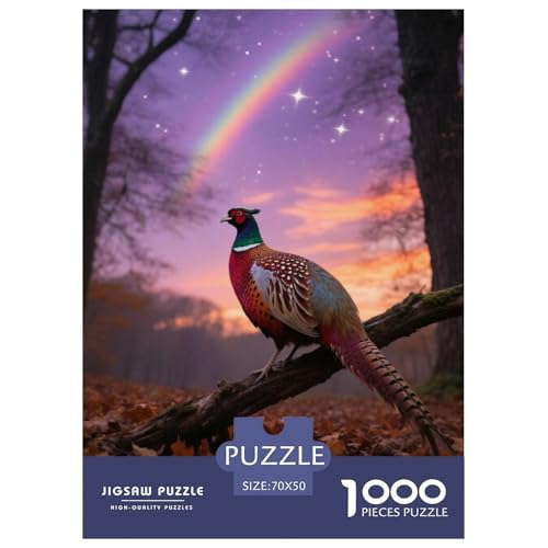 Gemeinsame Fasan1000 Stück Rundes Puzzle Anspruchsvoll Für Ältere Kinder Pädagogisches Spiel Mentale Disziplin Vogel Puzzleausstellung Buchhandlung 70x50cm/1000pcs von QEVAWPAE