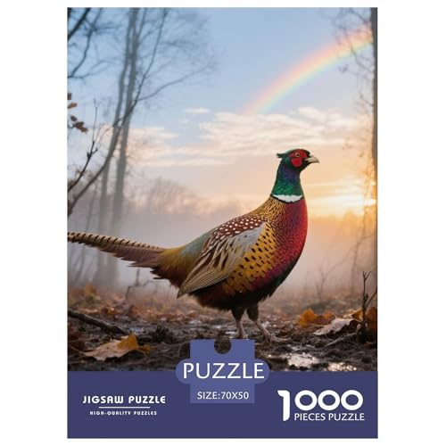 Gemeinsame Fasan1000 Stück Rundes Puzzle Anspruchsvoll Für Erwachsene Mentales Training Geduld Konzentration Vogel Ideal Zur Entspannung Wandbild 70x50cm/1000pcs von QEVAWPAE