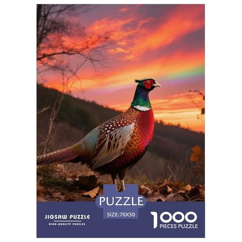 Gemeinsame Fasan1000 Stück Rundes Puzzle Ausgewogen Für Eltern Und Kinder Visuelle Herausforderung Vogel Wochenendspiel Gerahmte Kunst 70x50cm/1000pcs von QEVAWPAE