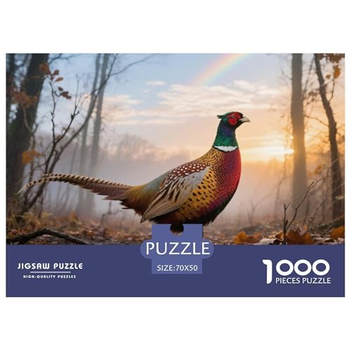 Gemeinsame Fasan1000 Stück Rundes Puzzle Beliebt Bei Jugendlichen Leicht Koordination Pädagogisches Spiel Vogel Geeignet Für Klassenzimmer Kinderzimmer 70x50cm/1000pcs von QEVAWPAE