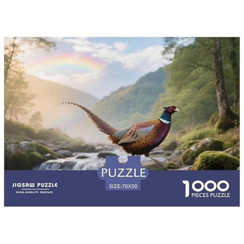 Gemeinsame Fasan1000 Stück Rundes Puzzle Künstlerische Aufgabe Für Alle Altersgruppen Inspirierende Kreativität Vogel Edles Geschenk Inneneinrichtung 70x50cm/1000pcs von QEVAWPAE