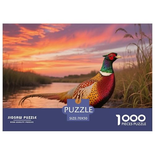 Gemeinsame Fasan1000 Stück Rundes Puzzle Motivierendes Spiel Für Erwachsene Und Jugendliche Geistige Anregung Vogel Entspannung Wanddekoration 70x50cm/1000pcs von QEVAWPAE