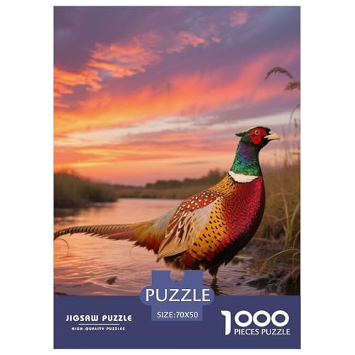 Gemeinsame Fasan1000 Stück Rundes Puzzle Tiefe Herausforderung Für Puzzleexperten Strategie Konzentration Vogel Premium Geschenk Gerahmte Ausstellung 70x50cm/1000pcs von QEVAWPAE