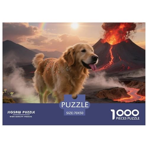 Golden Retriever, Puzzle in 1000 Teilen, Anspruchsvolles Und Inspirierendes Motiv, Perfekt Zum Einrahmen, Ab 8 Jahren, Haustierhund, 70x50cm/1000pcs Golden Retriever, Puzzle in 1000 Teilen, Anspruchsvolles Und Inspirierendes Motiv, Perfekt Zum Einrahmen, Ab 8 Jahren, Haustierhund, 70x50cm/1000pcs von QEVAWPAE