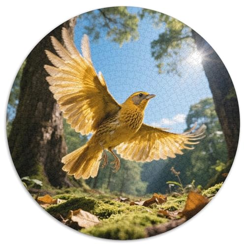 Goldenen Weaver1000 Stück Rundes Puzzle Mehrschichtige Details Für Designer Und Künstler Künstlerische KomplexitätVogel Atelier Dekor Oder Geschenk 1000pcs (67.5x67.5cm) von QEVAWPAE