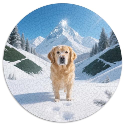 Goldener RetrieverDekoratives 1000-teiliges Rundpuzzle MitHaustierhund, Perfekt Zum Einrahmen Nach Fertigstellung 1000pcs (67.5x67.5cm) von QEVAWPAE