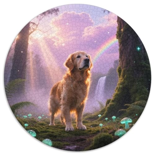 Goldener RetrieverSchönes Rundpuzzle MitHaustierhund, 1000 Teile Für Kreative Familiennachmittage 1000pcs (67.5x67.5cm) von QEVAWPAE