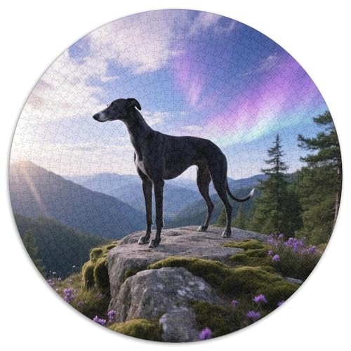 GreyhoundRundes Puzzle MitHaustierhund, 1000 Teile Für Kunstvolle Wanddekorationen 1000pcs (67.5x67.5cm) von QEVAWPAE