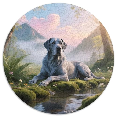 Großen DänenFaszinierendes Rundes Puzzle MitHaustierhund, 1000 Teile, Ideal Für Ruhige Nachmittage Und Geschenkanlässe 1000pcs (67.5x67.5cm) von QEVAWPAE