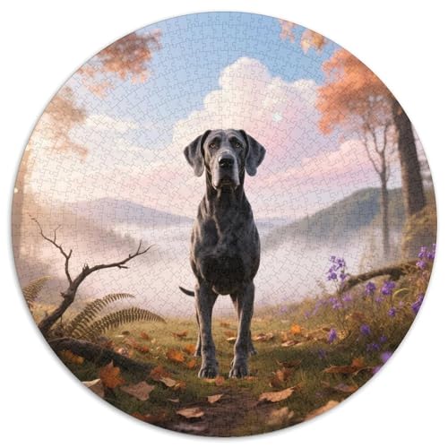 Großen DänenRunde Puzzle-Herausforderung Mit 1000 Teilen UndHaustierhund, Für Familiennachmittage Und Gemeinsames Entspannen 1000pcs (67.5x67.5cm) von QEVAWPAE