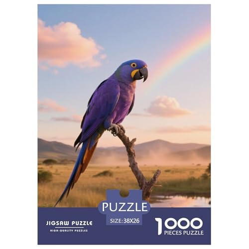 Hyazinthe Macaw1000 Stück Rundes Puzzle Einfach Für Anfänger Entspannendes Hobby Vogel Ideal Für Wochenendaktivitäten Lernspiel 38x26cm/1000pcs von QEVAWPAE